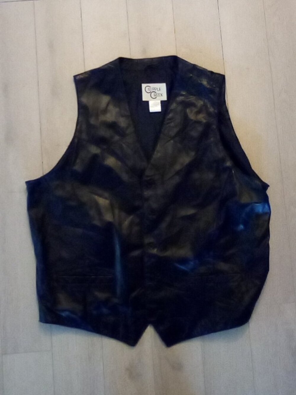Mens Genuine Supple Leather Vest Button Down Size 3XL